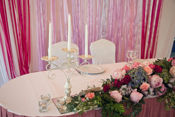 the design of the venue for the wedding ceremony in the open air for the newlyweds