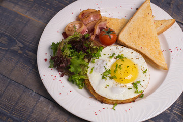 Breakfast lunch dinner egg fried eggs with coffee tea bread toast porridge cheese cookies oatmeal cookies jam