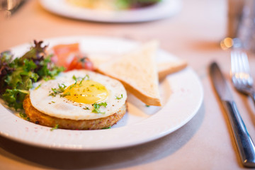 Breakfast lunch dinner egg fried eggs with coffee tea bread toast porridge cheese cookies oatmeal cookies jam