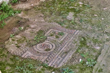 The mosaics of the Roman villa of Casignana, in Calabria.