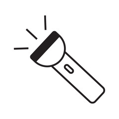 Flashlight icon vector design on white background. flashlight icon outline style
