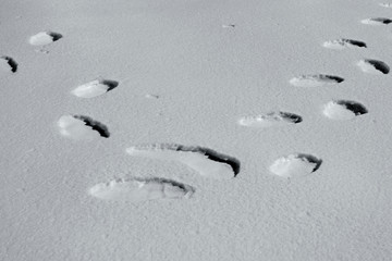 Footprints on snow