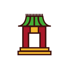 Chinese arch door architecture icon