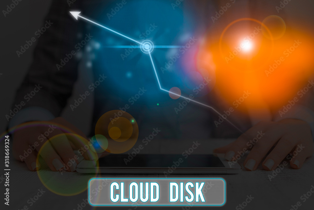 Poster conceptual hand writing showing cloud disk. concept meaning web base service that provides storage s