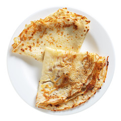 Two pancakes in plate
