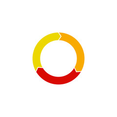 Business circle arrows infographic template with 3 data. Can be used for workflow layout, graph, presentation chart diagram, annual report, web design, steps or processes.