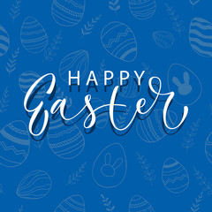 Happy Easter - card with calligraphic sign.