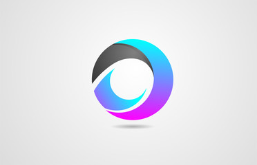 abstract black pink blue circle corporate business logo icon design for company