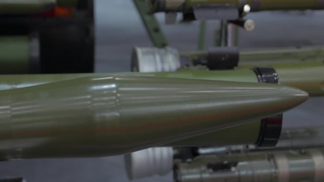 The warhead weapon military shell missile camera movement