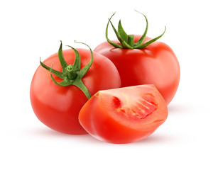 tomatoes isolated on a white background with a clipping path.