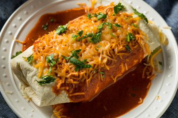 Homemade Spicy Smothered Beef Burrito
