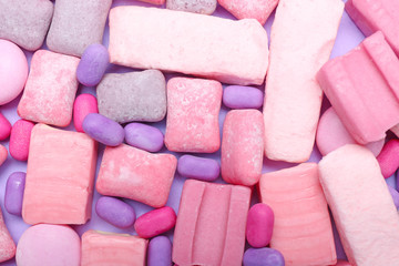 Different chewing gums as background