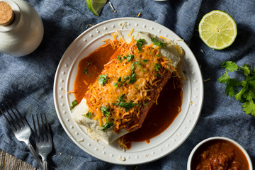 Homemade Spicy Smothered Beef Burrito