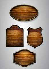 Vector realistic illustration of wooden signboard