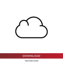 Cloud icon vector. Simple cloud sign in modern design style for web site and mobile app. EPS10