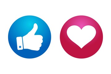 high quality 3d vector round blue red cartoon bubble emoticons for social media Facebook Instagram Whatsapp chat comment reactions, icon template like love heart emoji character message