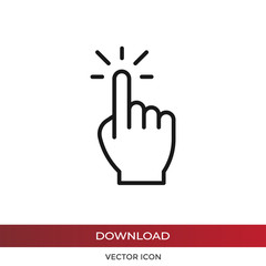 Hand click icon vector. Simple hand click sign in modern design style for web site and mobile app. EPS10