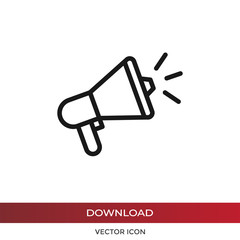 Megaphone icon vector. Simple megaphone sign in modern design style for web site and mobile app. EPS10