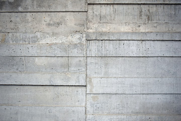 Concrete Wall with Textured Pattern of Wooden Planks 