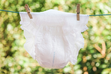 diaper for adults hanged on rope