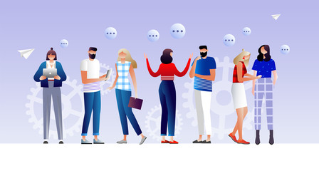 Fototapeta premium social networking, chat, video, news, messages, web site, search friends, mobile web graphics.