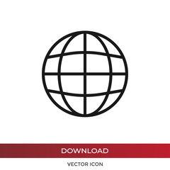 Globe icon vector. Simple globe sign in modern design style for web site and mobile app. EPS10