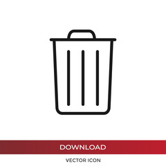 Garbage icon vector. Simple garbage sign in modern design style for web site and mobile app. EPS10