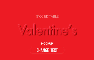 Fototapeta na wymiar Valentine's day text effect mockup February 14 full editable text