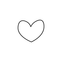 Hand drawn heart flat vector icon isolated on a white background.Love icon.Valentine's day concept.