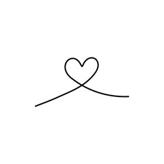 Hand drawn heart flat vector icon isolated on a white background.Love icon.Happy Valentines day.