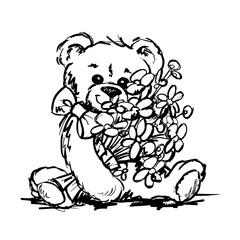 Bear sketch for baby