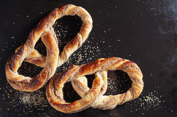Freshly baked pretzels