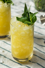 Homemade Boozy Green Chartreuese Swizzle Cocktail