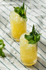 Homemade Boozy Green Chartreuese Swizzle Cocktail