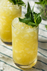 Homemade Boozy Green Chartreuese Swizzle Cocktail