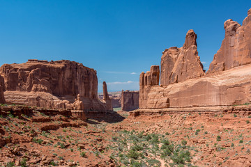 The Park Avenue Trail is one of the first major attractions within Arches National Park, Moab Utah USA