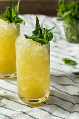 Homemade Boozy Green Chartreuese Swizzle Cocktail