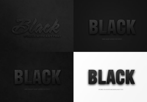 Black Text Effect Mockup