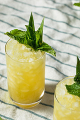 Homemade Boozy Green Chartreuese Swizzle Cocktail