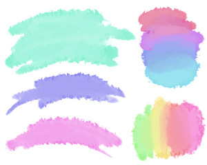 Colorful Watercolor Brush Marks Assortment