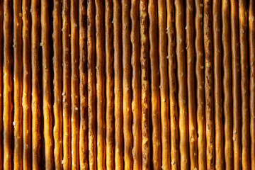 geometric still life of salty cookies straws