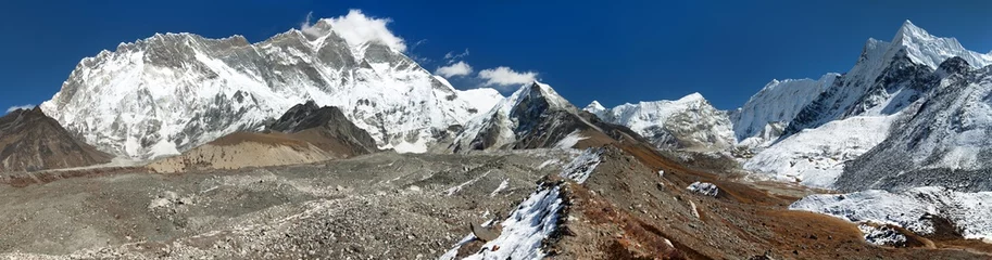 Photo sur Plexiglas Lhotse Le mont Lhotse et Nuptse South rock font face à l& 39 Himalaya