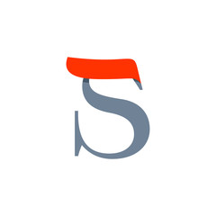 Fast speed S serif letter logo.