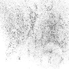 Black Grainy Texture Isolated On White Square Background. Dust Overlay. Dark Noise Granules. Digitally Generated Image. Vector Design Elements, Illustration, Eps 10.