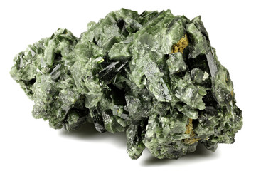 epidote from Balochistan, Pakistan isolated on white background