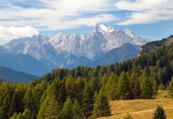 Marmolada, View of top of Alps Dolomities mountains