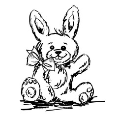 Bunny sketch cute for kids