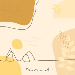 Modern abstract mountains art vector background