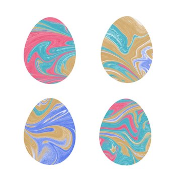Picturesque easter eggs. illustration on a white background. Abstract easter eggs.