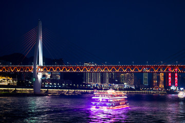 Fototapeta na wymiar China Chongqing Skyline Nacht